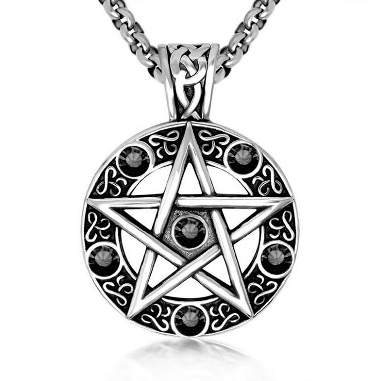 Wholesale  Ghost Pendant Necklace Vintage Personality Halloween Mask Stainless Steel Necklace Jewelry